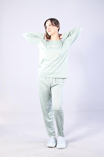 Mckanzie 3404 Milan Love You O Neck Long Sleeve Top Long Bottom Pajama Set