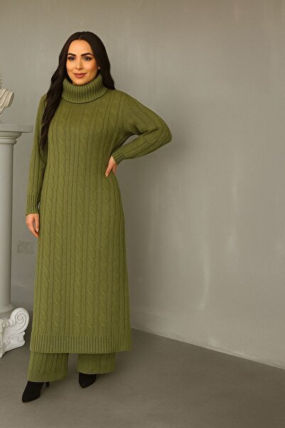 MAY MARA Women's Hair Knitting Detail Long Tunic 2 Pack Pants Suit