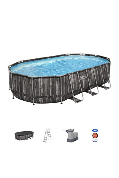 BESTWAY 5611R Power Steel Prefabrik Yer Üstü Havuz Seti 6,10m x 3,66 m x 1,22 m