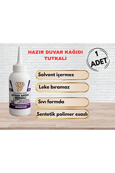 KarapolatYapı Hazır Duvar Kağıdı Tutkalı Şeffaf Sıvı Tutkal Vinil Bordür Teks...