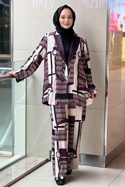 Ghisa Patterned Satin Jacket Panoloton Set