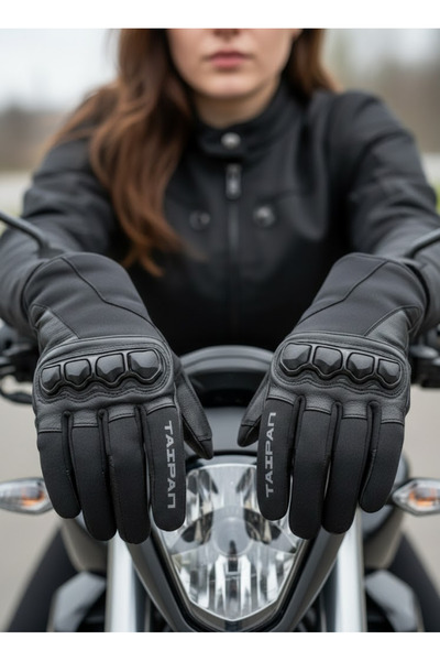 TAIPAN SPORTS Kadın Kışlık Deri Su, Rüzgar ve Yağmur Geçirmez EN 13594 Sertif...