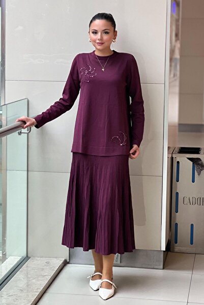 Nuss Σετ Mercerized με χάντρες και πλισέ φούστα