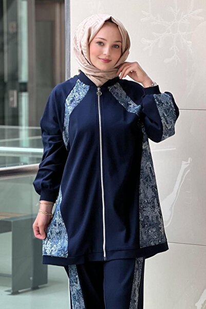 Ghisa Knitwear Collar Sequined Side Panel Cap Pants Set