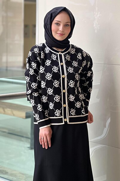 Ghisa Rose Patterned Knitwear Cardigan