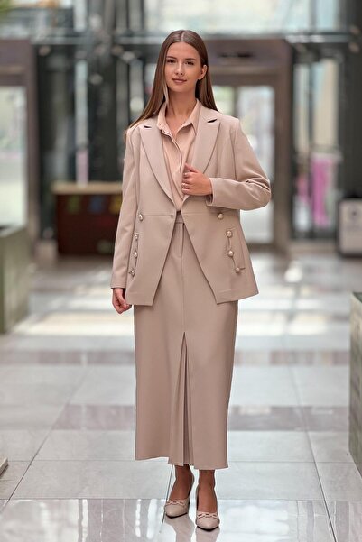 Ghisa Pocket Detailed Jacket Skirt Set