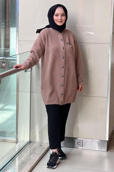 Nuss Basic Angora Cardigan with Front Snaps