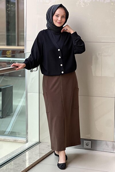 sentez giyim Sentez Pocket Detailed Zippered Skirt