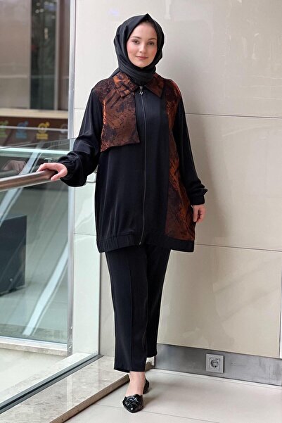 Nuss Jacquard Patterned Cap Pants Set