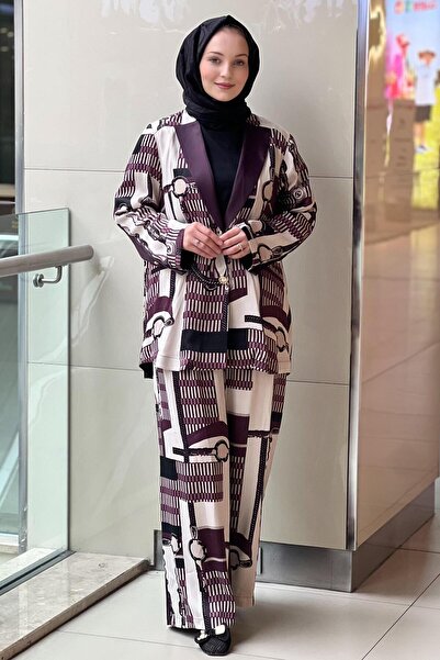 Ghisa Patterned Satin Jacket Panoloton Set