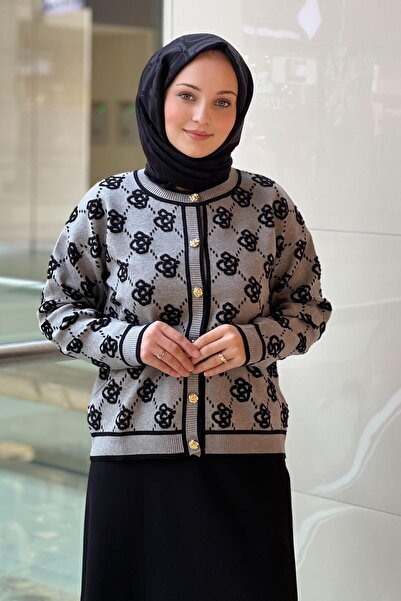 Ghisa Rose Patterned Knitwear Cardigan