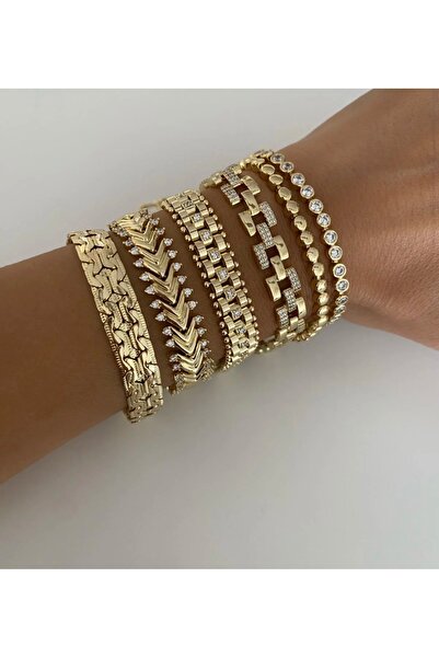 Butik XUping 14K Çelik Kararmaz Taşlı Kılçık Bileklik