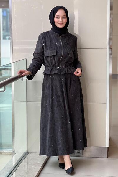 Ceremony Sequined Elastic Waist Bolero and Skirt Set