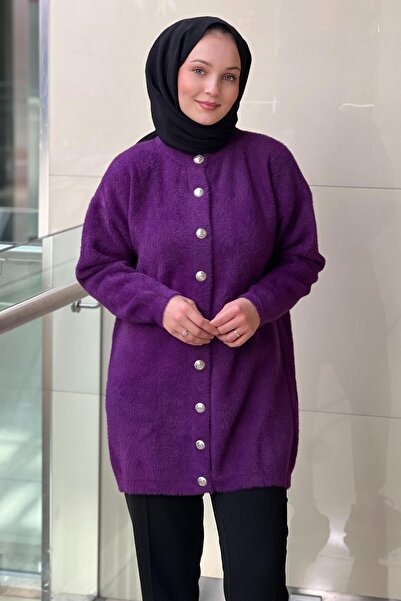 Nuss Basic Angora Cardigan with Front Snaps