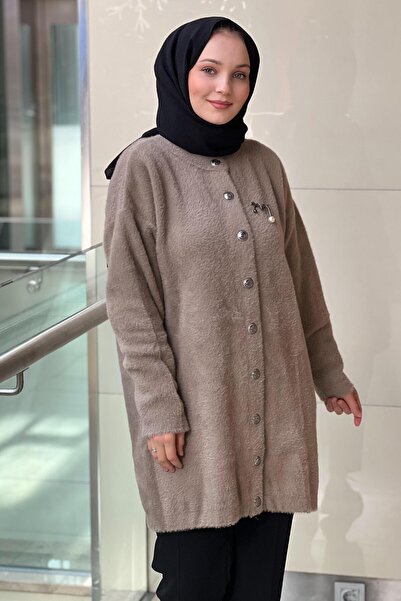 Nuss Basic Angora Cardigan with Front Snaps