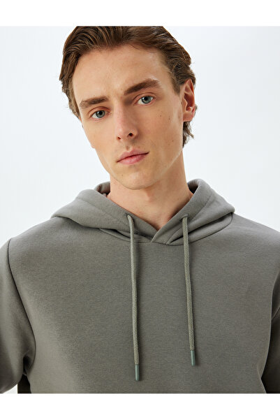 Koton cu căptușeală din fleece Bumbac amestecat basic Hanorac cu glugă tricou