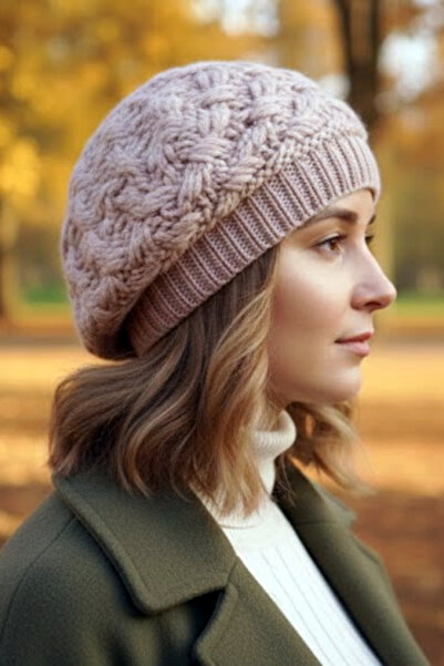 STELLA VESTİNO Thick Knitted Double Layer Luxury Painter Beret |   Bohemian S...