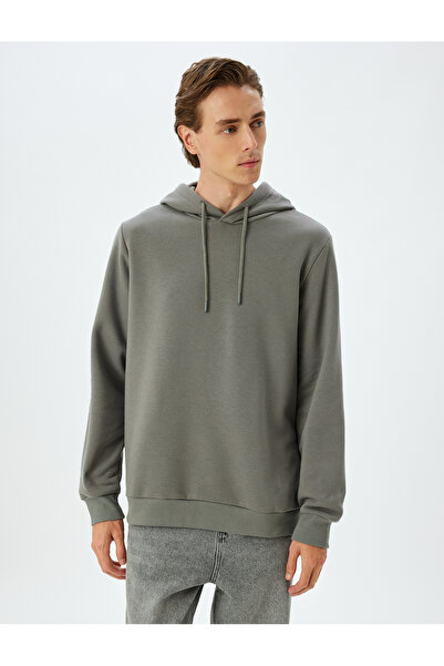 Koton cu căptușeală din fleece Bumbac amestecat basic Hanorac cu glugă tricou