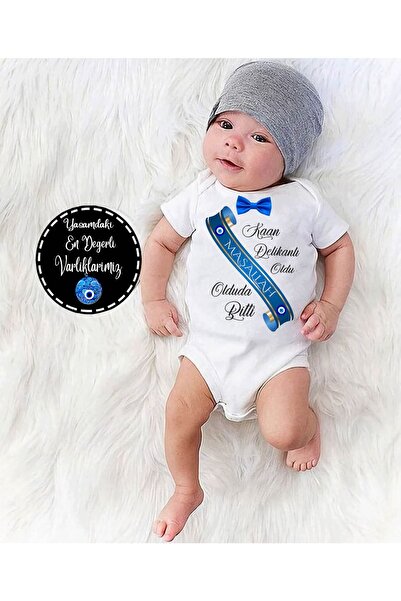 Baby&Baby Isim Yazılabilir Sünnet Oldum Delikanlı Oldum Maşallah Pamuklu Orga...