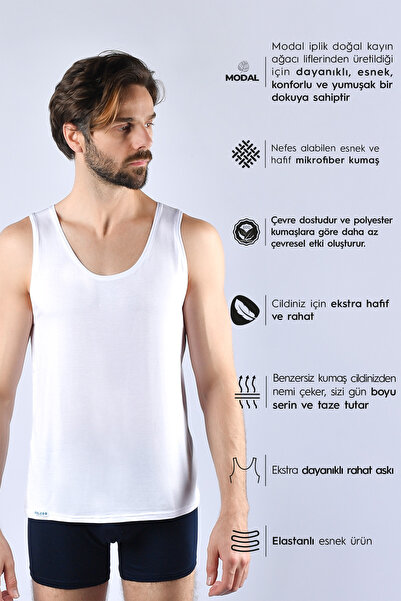 Bolero Erkek Micro Modal Atlet Beyaz