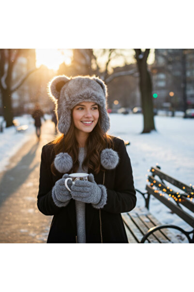 Mustran SUYUTTİ Lüks Unisex İthal Ayıcık Kulaklı Kürklü Şapka - Ayarlanabilir Tam Kapatan Termal Trapper