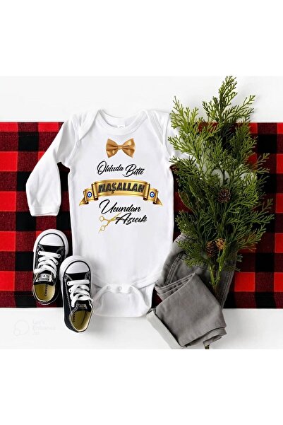 Baby&Baby Long Sleeve Name Writable Was Done Mashallah Cotton Organic Printed...