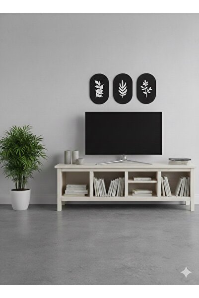 Amorf Design Modern Frameless Triple Painting Anthracite-White