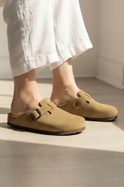 Land of Cork Snape Sabo Unisex Taba Замша Анатомічна підошва з грибковою основою Закриті капці