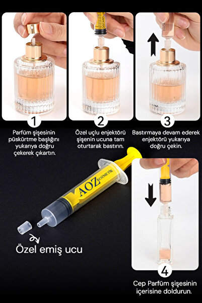 AOZ KOZMETİK PARFÜM VE SIVI AKTARMA APARATLARI Doldurulabilir Mini Parfüm Şişesi Cep Parfümü Parfüm Taşıma Seti