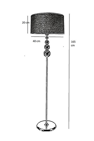 Lampada Milano Küre Gold Kaplama Metal Lambader - Gold Şeritli Hasır