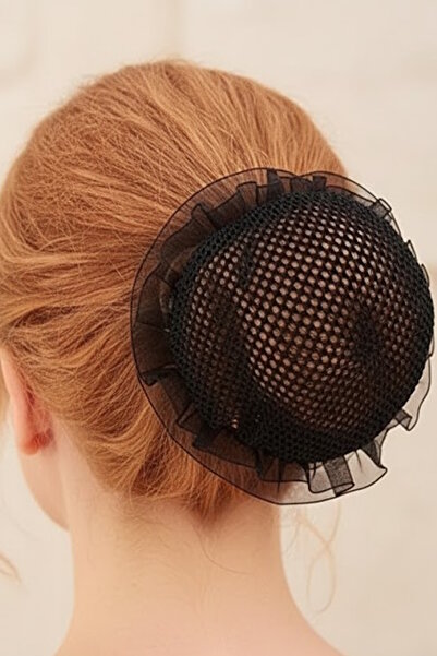 CAŞ DEKORASYON Black Color Mesh Detailed Knob Buckle