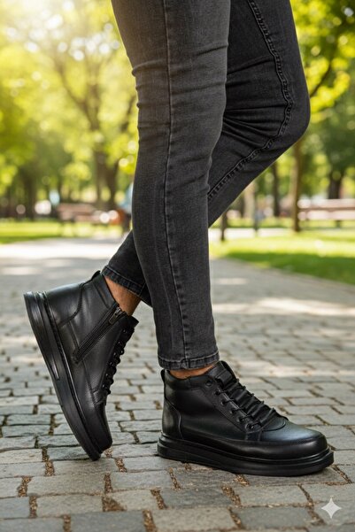 MY GROSS SHOES Черни зимни мъжки ботуши с цип, устойчиви на студ