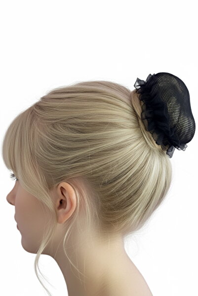 CAŞ DEKORASYON Μαύρο Χρώμα Μικρό Διχτυωτό Πόρπη με λεπτομέρεια