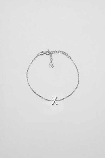 So CHIC... My Story X Harfi 18 Ayar Beyaz Altın Kaplama 18 Cm Gümüş Bileklik