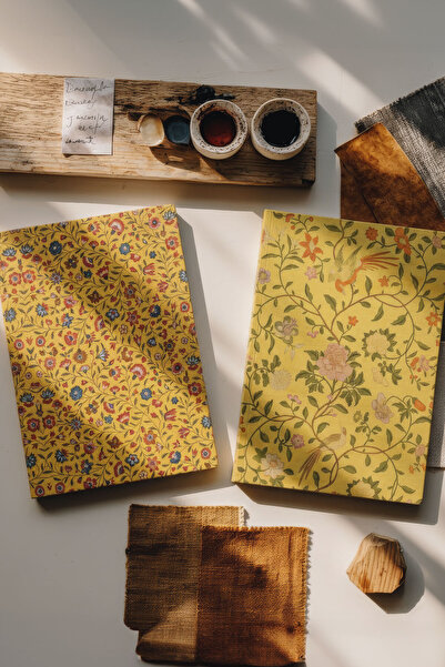 Bazen Defter Sarı Çiçek İkili Defter Seti