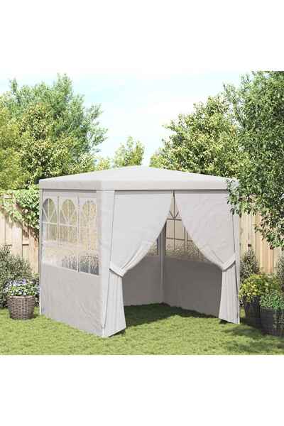 vidaxl خيمة حفلات احترافية بجدران جانبية 2×2 متر أبيض 90 جم/م²