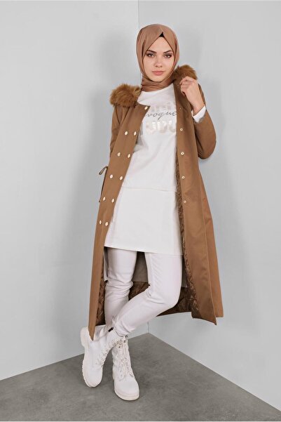 Alvina 41239 Model Tulle and Printed Double Tunic