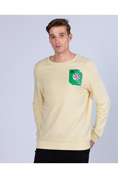 Kappa Αυθεντικό ανδρικό φούτερ Graphik Vanes σε μπεζ χρώμα Comfort Fit