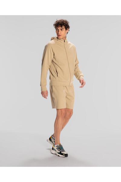 Kappa Tolgana Full Zip Erkek Bej Regular Fit Fermuarlı Eşofman Üstü