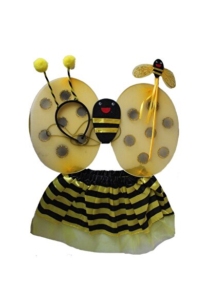 Pandoli Partidolu Arı Kostüm Set Taç Asa Kanat Etek