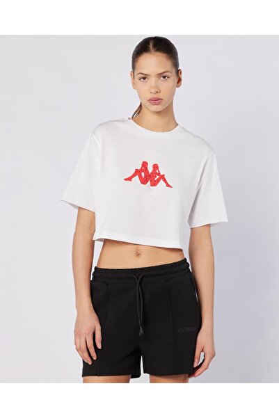 Kappa Parte Tee Kadın Beyaz Regular Fit Tişört