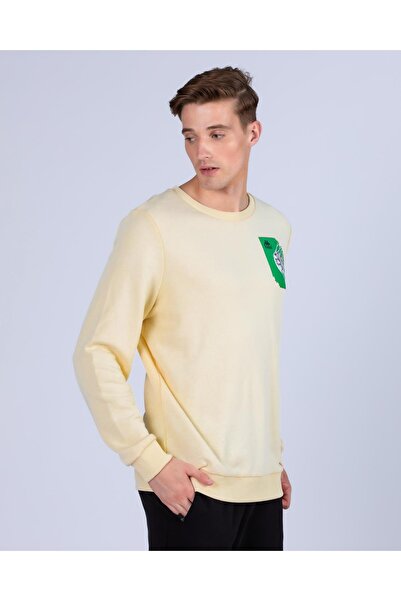 Kappa Αυθεντικό ανδρικό φούτερ Graphik Vanes σε μπεζ χρώμα Comfort Fit