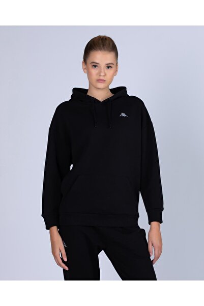 Kappa Logo Tallyn Kadın Siyah Regular Fit Hoodie