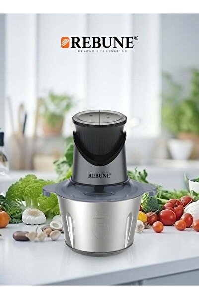 rebune مفرمة لحوم وخضروات فولاذية، سعة 2 لتر، 350 وات