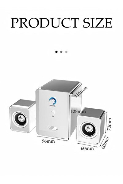 DOMEET 3pcs Home Desktop Computer Bluetooth Speaker Set, Usb Power Supply, With 3.55mm Audio Interface