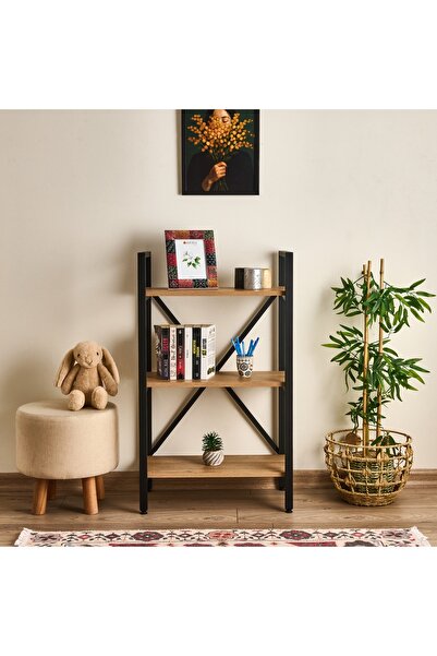 Just Home Athena 3 Raflı Metal Kitaplık - Sepet
