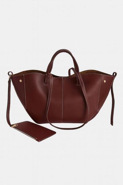 Madamra Бордовий жіночий гаманець з ручкою та плечовою сумкою