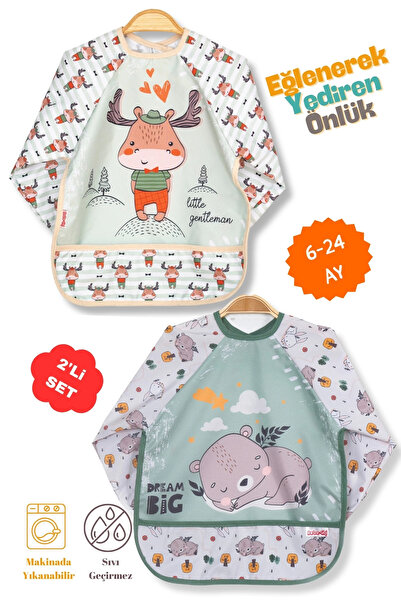 BibKing طقم مكون من قطعتين من الأكمام الطويلة ونمط الدب الغزلان اللطيف للأنشط...