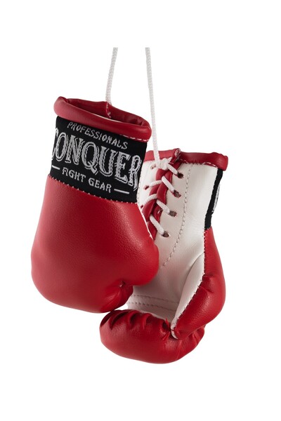 Conquer Boxing Glove Keychain Red