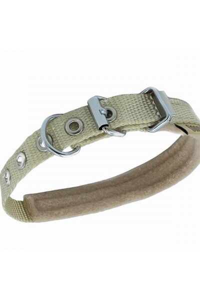 Doggie Polar Woven Dog Neck Collar Khaki 1.5x25-30 Cm